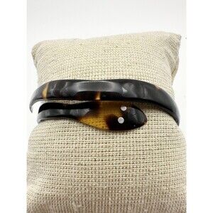 Art Deco Faux Tortoise Shell Snake Bangle Bracelet Adjustable 7”
